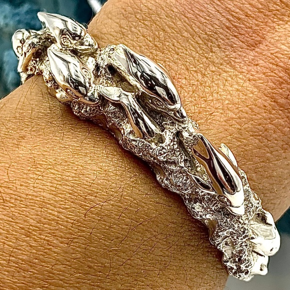 Kabana Sterling Silver Dolphin Cuff Bracelet - Picture 3 of 8